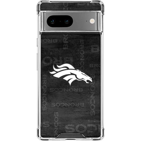NFL Denver Broncos Black & White Google Pixel 7a Clear Case
